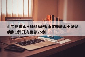 山东新增本土确诊88例/山东新增本土疑似病例1例 现有确诊25例
